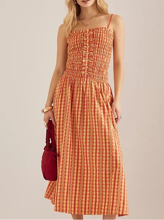 Damson Madder Dresses & Skirts - Damson Madder Grace Square-Neck Midi Dress